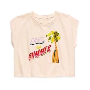 Thereabouts Little & Big Girls Round Neck Short Sleeve Graphic T-Shirt XL 16